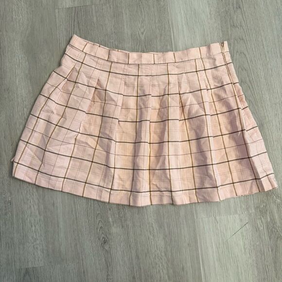 ASOS Petite Pleated Mini Tennis Skirt in Link Multi-Check Print Size 12 - Picture 3 of 7